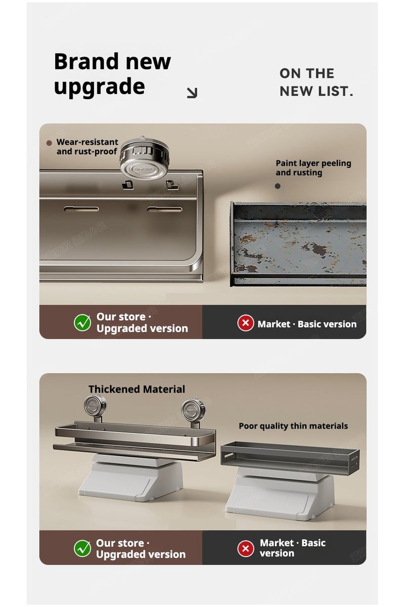 رف شفط المطبخ بالشفط - بدون حفر، بدون غراء، حاملة حمولة قوية - Image 3