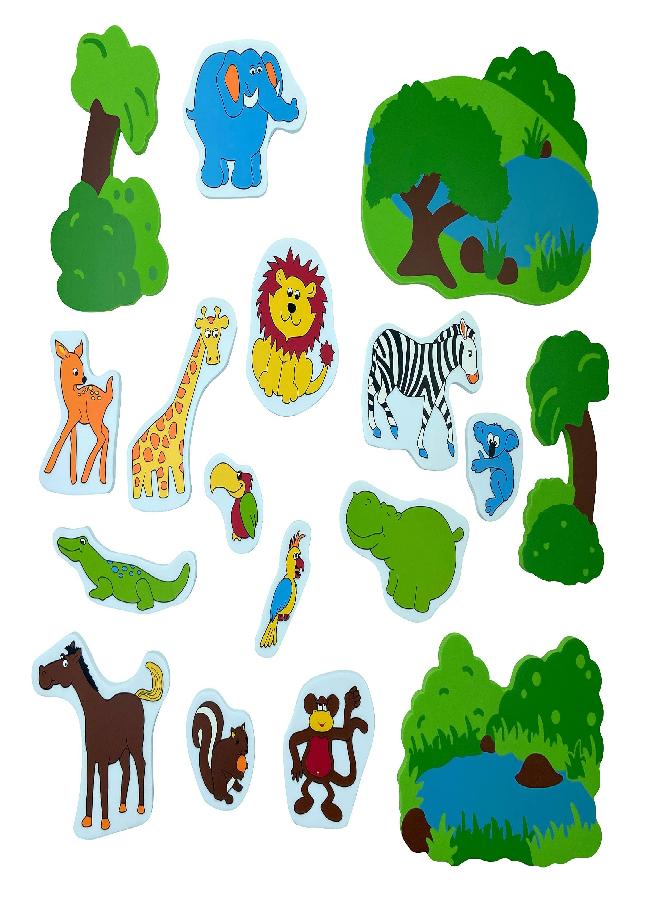 Edushape Magic Creations Foam Sticker Imaginative Bath Tub Activity Play Set, Jungle Fun - Image 3