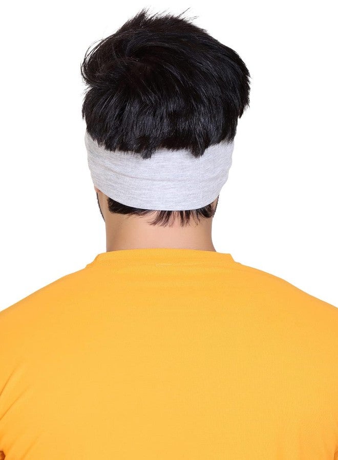 UMANI® Moisture Wicking and Non-Slip Exercise Workout Cotton Headband for Men and Women (Grey) - Image 2