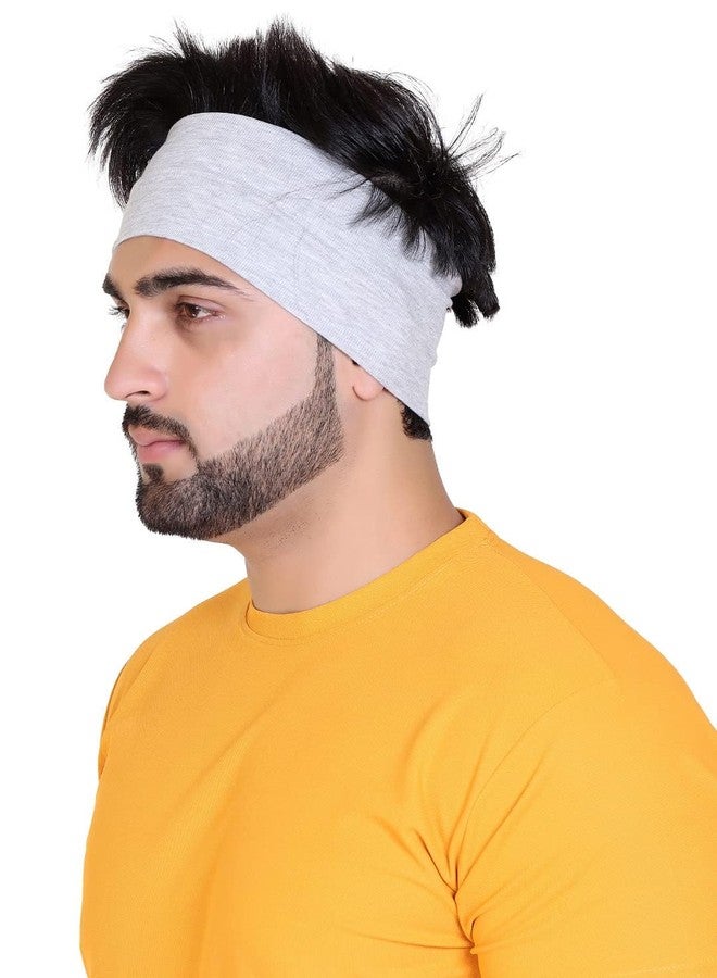 UMANI® Moisture Wicking and Non-Slip Exercise Workout Cotton Headband for Men and Women (Grey) - Image 3