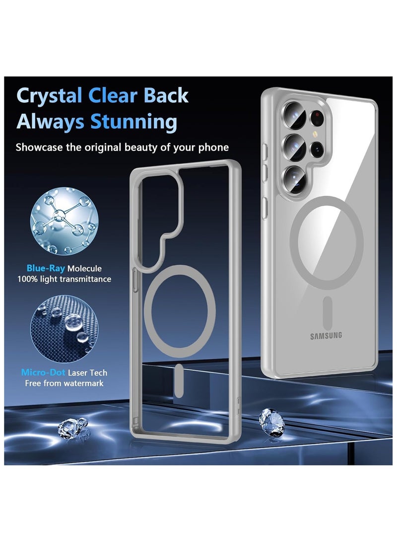 Denx Magnetic Clear Case for Samsung Galaxy S23 Ultra [Compatible with MagSafe] , Slim Clear Bumper Back Cover for Samsung S23 Ultra (Natural Titanium) - Image 5