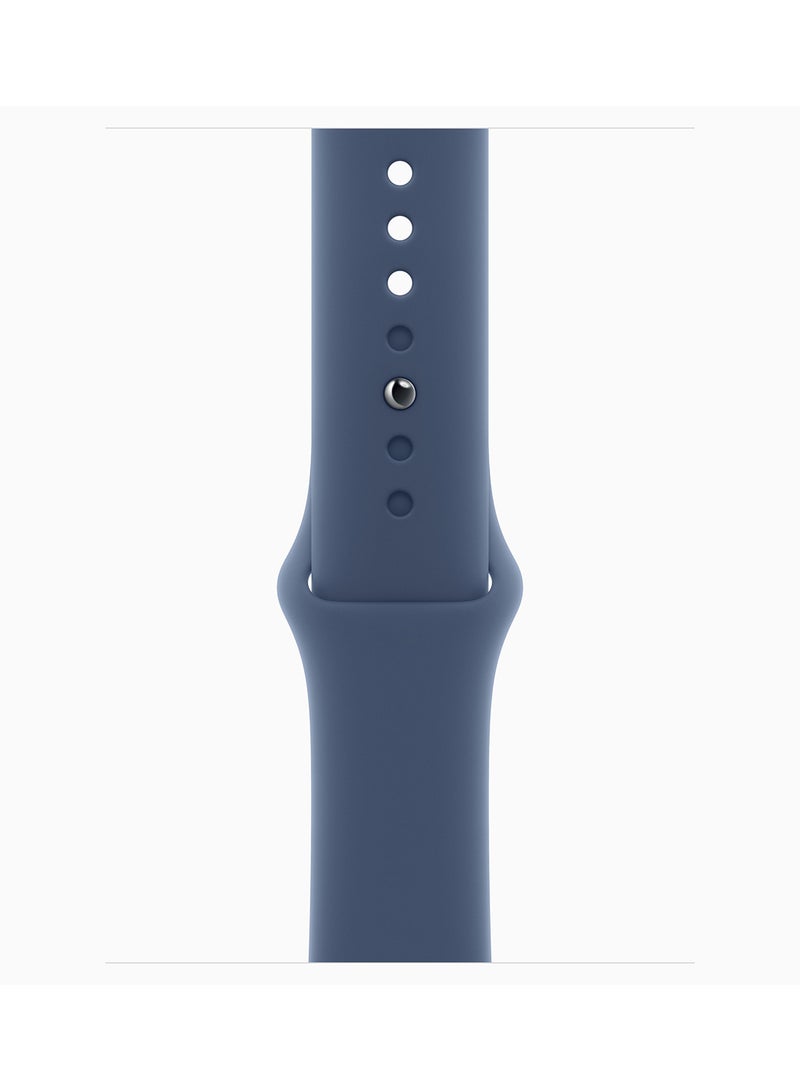 Apple Watch Series 10 GPS + Cellular 46mm Silver Aluminium Case With Denim Sport Band - Image 3