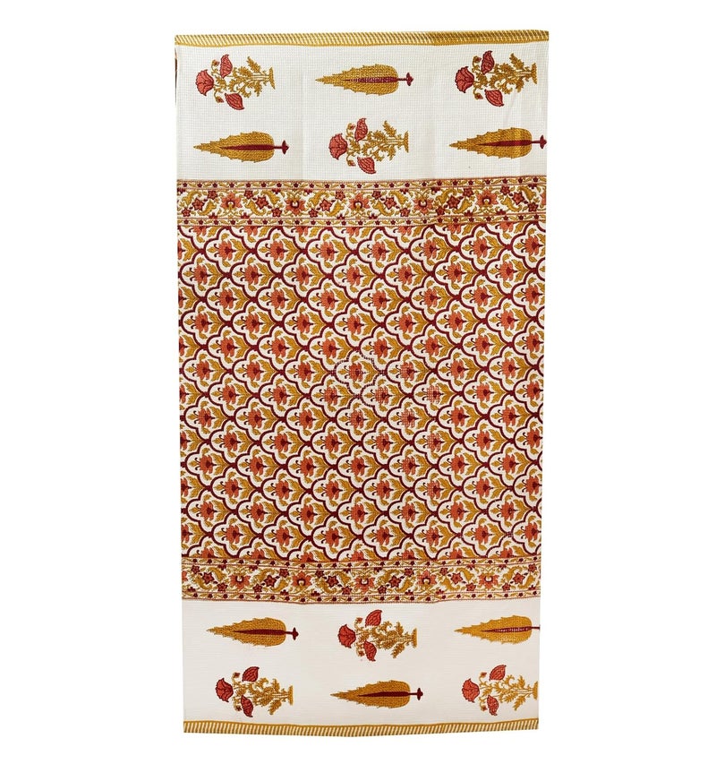 UmI. Umi Waffle Towels Beautiful Hand Block Printed Cotton Water Absorbent Towels28X57Inches Pack of 2 Floral Printed Soft Cotton Towels for Bathroom - Image 2