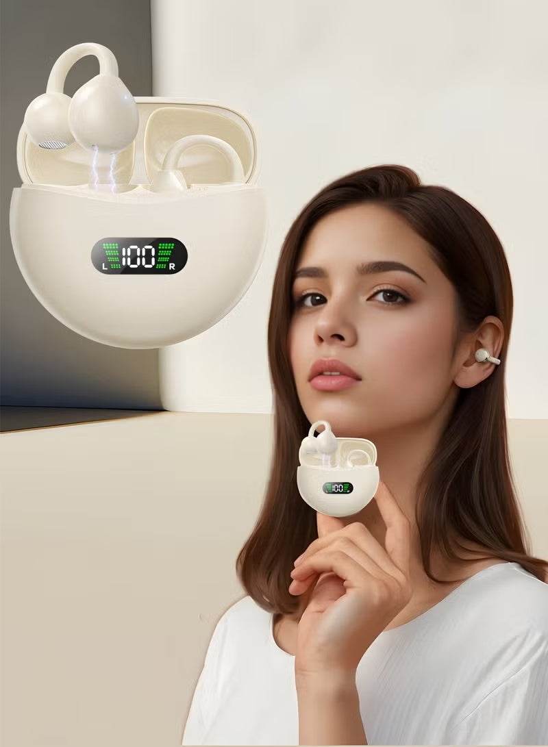 flowing Flowing Ear Clip Earbuds Mini Open Ear Headphones Wireless Bluetooth Earphones For Sport Z3E837B03AD314E3538FDZ