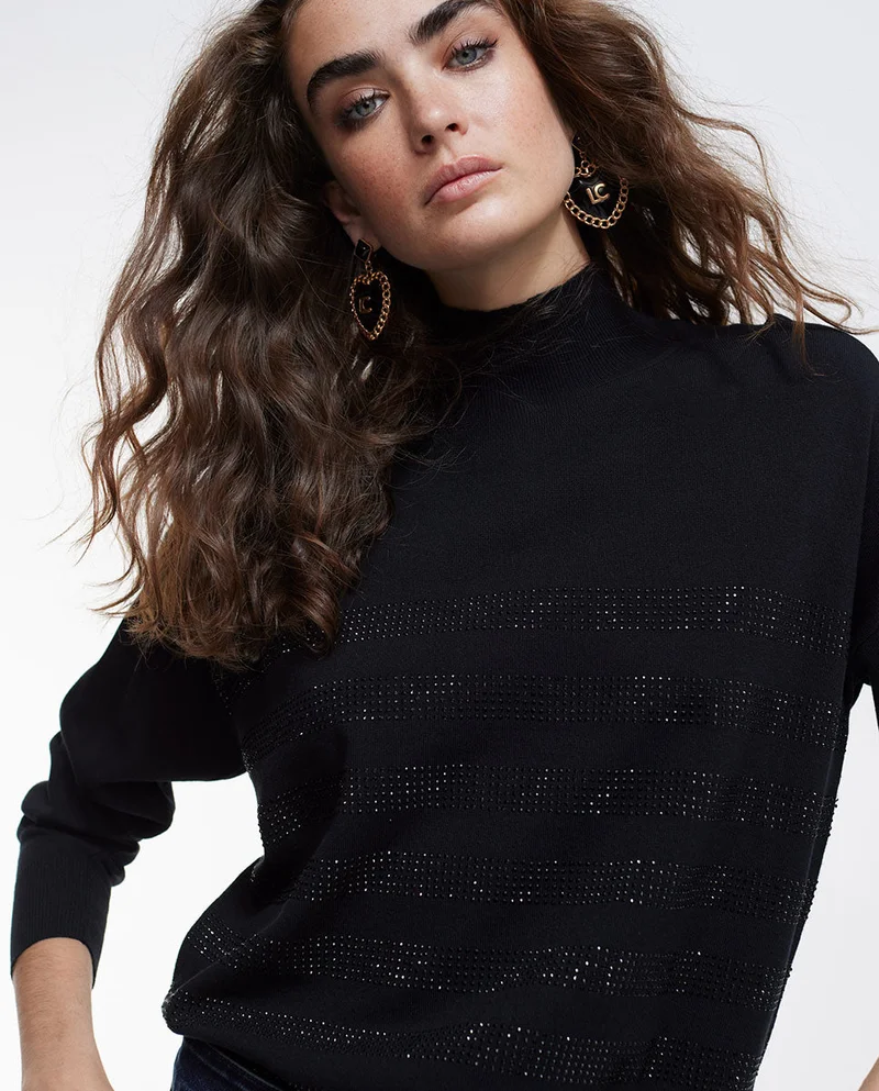 Lola Casademunt Knit sweater embellished with rhinestones