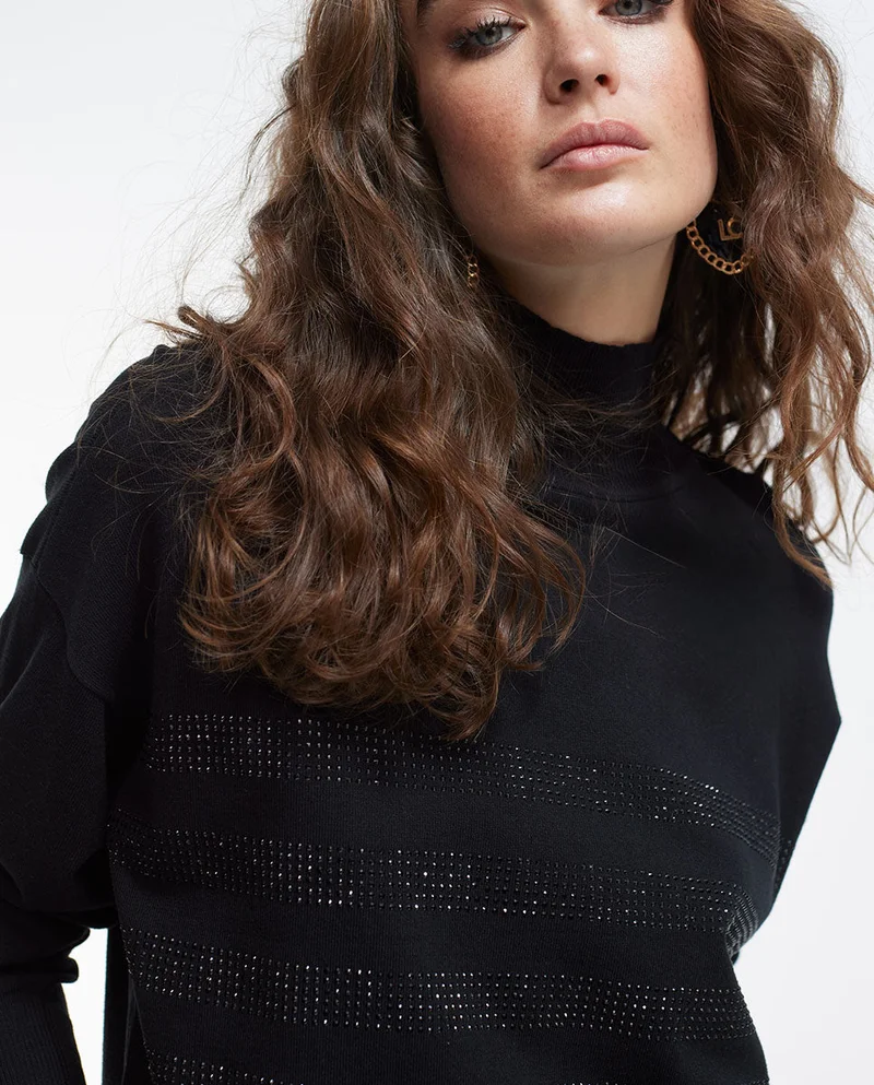 Lola Casademunt Knit sweater embellished with rhinestones