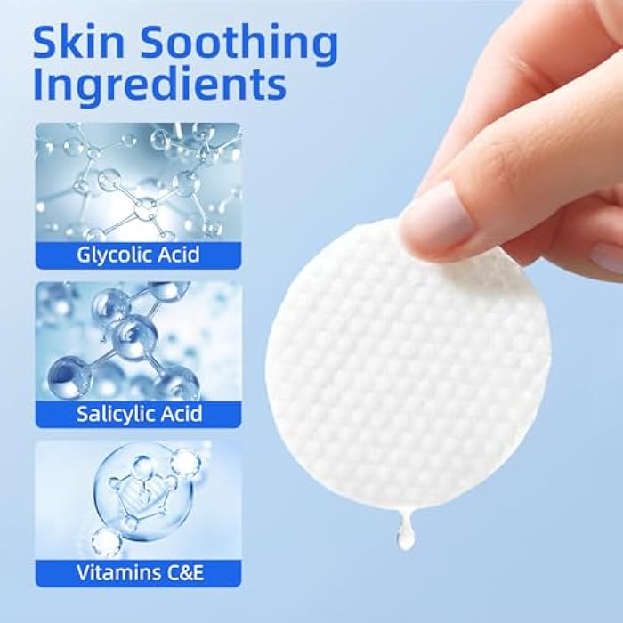DALIN Glycolic Acid Pads, 10% Ultra Pure Glycolic Acid & 2% Salicylic Acid, Exfoliating Peel Pads for Face, Effective Chemical Peel, Keeps Skin Smooth and Prevents Wrinkles and Lines - 60 Pads - Image 3