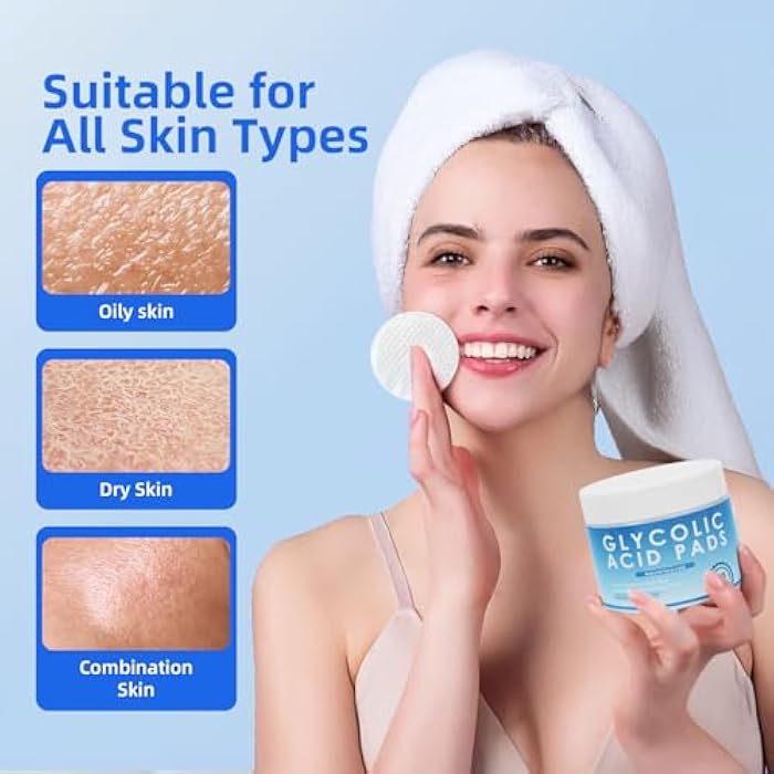 DALIN Glycolic Acid Pads, 10% Ultra Pure Glycolic Acid & 2% Salicylic Acid, Exfoliating Peel Pads for Face, Effective Chemical Peel, Keeps Skin Smooth and Prevents Wrinkles and Lines - 60 Pads - Image 5