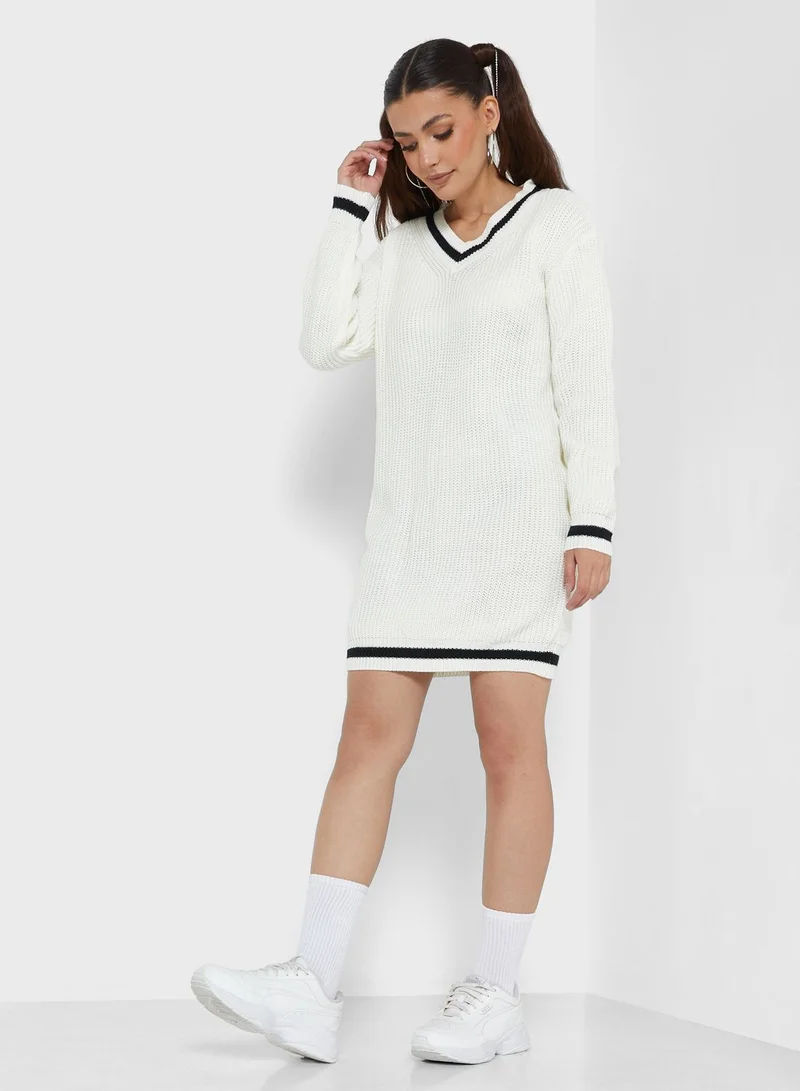 Ginger Varsity Knitted Dress