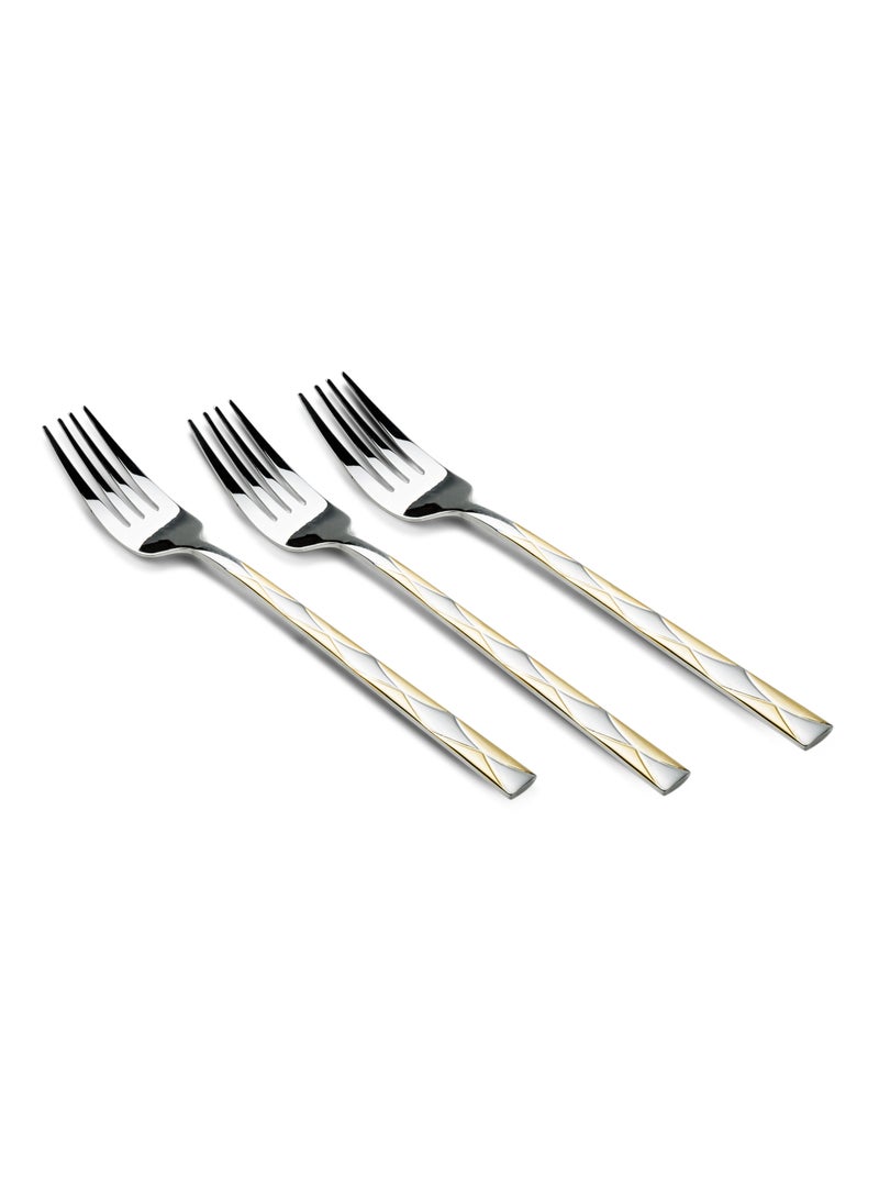 Cuisine Art Cuisine Art 201 Stainless Steel Dinner Fork Set - Premium 3 Pieces, Utensil Set for Everyday Dining and Special Occasions  - Image 3