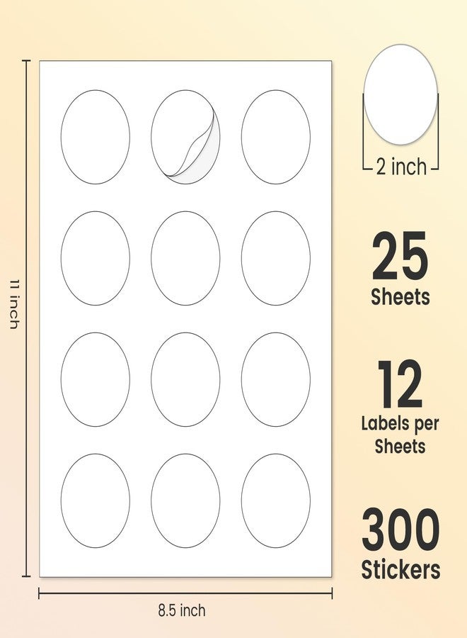 L LIKED 2'' Diameters Round Printable Sticker Labels for Laser/Inkjet Printer, Matte White Blank Circle Stickers for Jar Packaging or Product Labeling (25 Sheets, 300 Labels) - Image 2