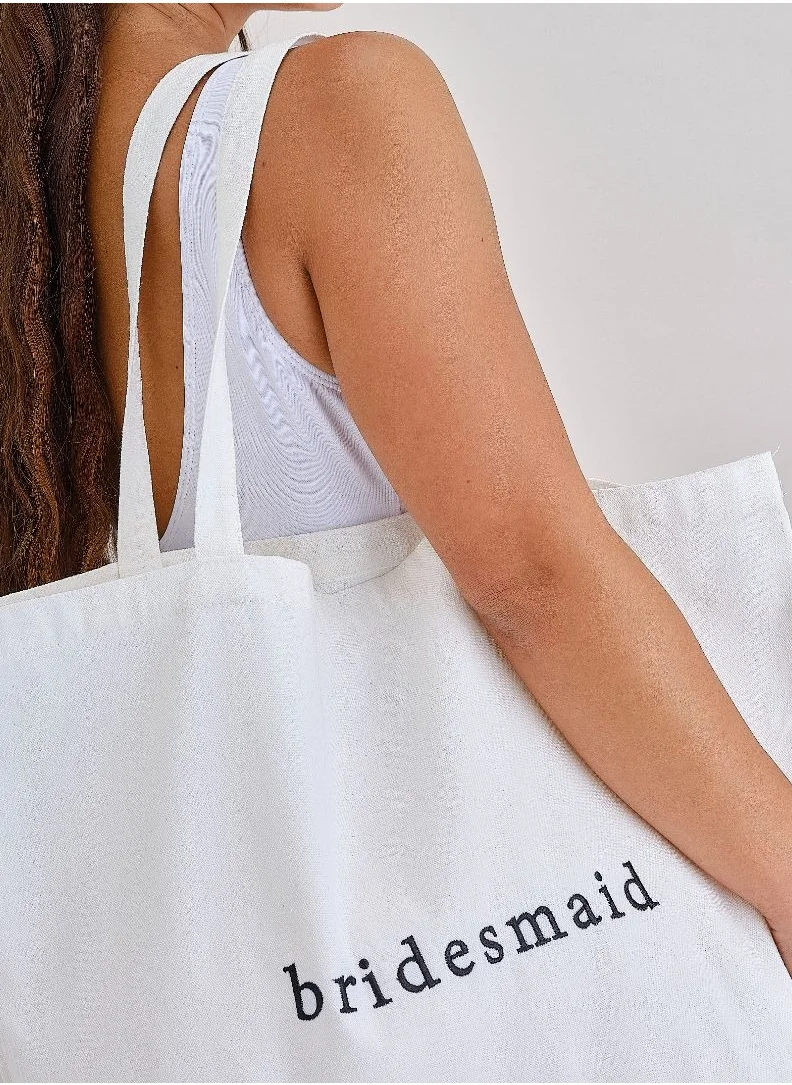 Ginger Ray White Bridesmaid Large Tote Bag