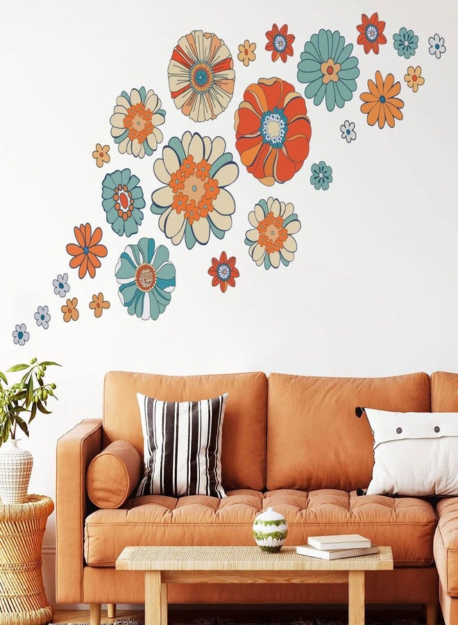 Supzone ملصقات حائط كبيرة الحجم من Supzone بتصميم زهور عتيقة بوهو بنمط بوهو، ملصقات حائط فنية ملونة على شكل زهور الهيبيز لغرفة النوم، وغرفة المعيشة، والمكاتب، والأريكة، وديكور خلفية التلفزيون - Image 5