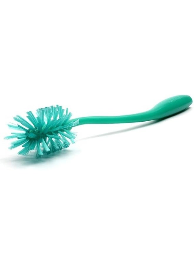 Tupperware Bottle Cleaning Brush, Long Ergonomic Handle, Dual Bristles for Bottles, Jars, and Thermoses, Green - Image 1