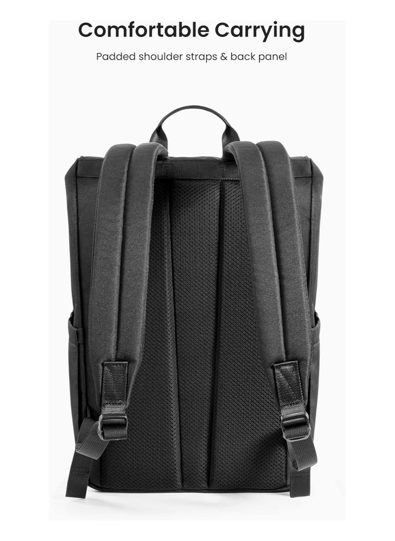 Tomtoc حقيبة ظهر Slash-T64 Flap للكمبيوتر المحمول، خفيفة الوزن، مقاومة للماء، حقيبة ظهر كاجوال للسفر الجامعي، حقيبة ظهر رفيعة ومتينة لأجهزة الكمبيوتر المحمول MacBook مقاس 13-16 بوصة، سعة كبيرة، 18 لتر  - Image 5