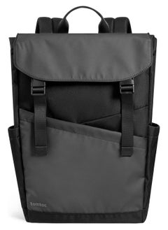 Tomtoc حقيبة ظهر Slash-T64 Flap للكمبيوتر المحمول، خفيفة الوزن، مقاومة للماء، حقيبة ظهر كاجوال للسفر الجامعي، حقيبة ظهر رفيعة ومتينة لأجهزة الكمبيوتر المحمول MacBook مقاس 13-16 بوصة، سعة كبيرة، 18 لتر  - Image 1