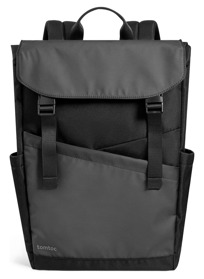 Tomtoc حقيبة ظهر Slash-T64 Flap للكمبيوتر المحمول، خفيفة الوزن، مقاومة للماء، حقيبة ظهر كاجوال للسفر الجامعي، حقيبة ظهر رفيعة ومتينة لأجهزة الكمبيوتر المحمول MacBook مقاس 13-16 بوصة، سعة كبيرة، 18 لتر  - Image 1