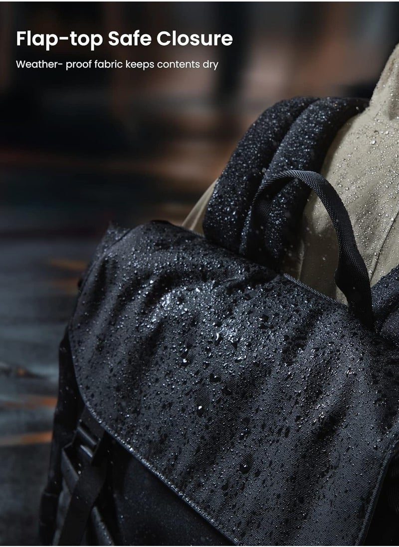 Tomtoc حقيبة ظهر Slash-T64 Flap للكمبيوتر المحمول، خفيفة الوزن، مقاومة للماء، حقيبة ظهر كاجوال للسفر الجامعي، حقيبة ظهر رفيعة ومتينة لأجهزة الكمبيوتر المحمول MacBook مقاس 13-16 بوصة، سعة كبيرة، 18 لتر  - Image 4