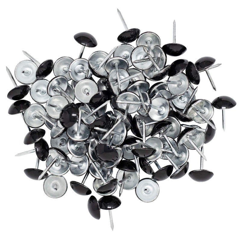 ComfortStyle Premium Upholstery Tacks, Nailhead Decorative Trim for Furniture, 7/16-inch Diameter (100, Black) - Image 1