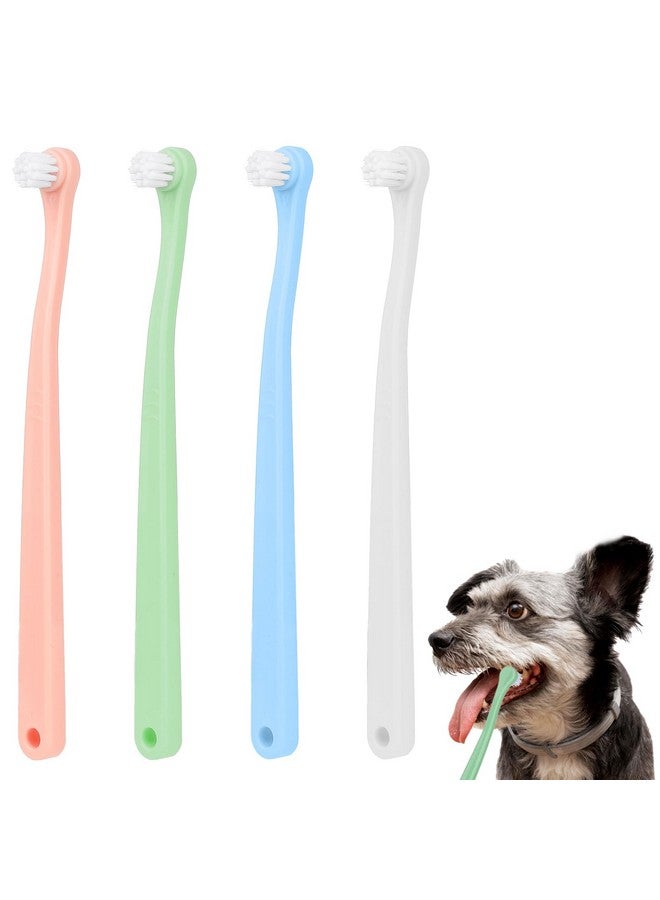 salbsever 4 Pack Small Dog Toothbrush Pet Toothbrush Cat Tooth Brush Puppy Toothbrush Mini Head Soft Dog Cat Tooth Brush Deep Clean Kit for Puppy,Kitten,Small Dog & Cat,Portable Travel Friendly and Easy to Use - Image 1