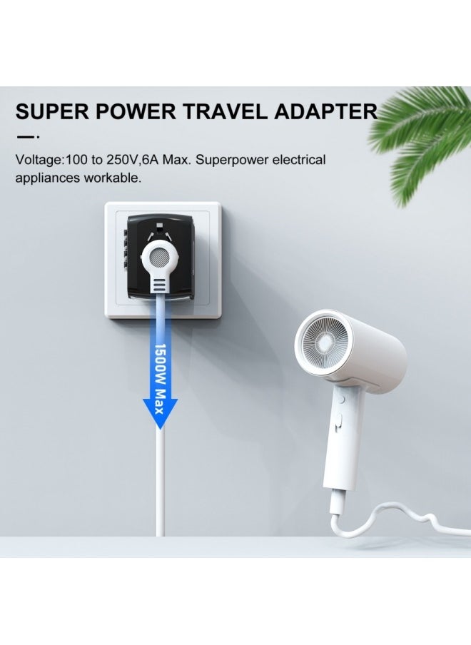 General Universal Travel Adapter, International Travel Plug Adapter with 1 USB C and 3 USB Ports, All in One Worldwide Plug Adaptor, UK to European Power Universal Plug Adaptor for EU USA Australia  - Image 3
