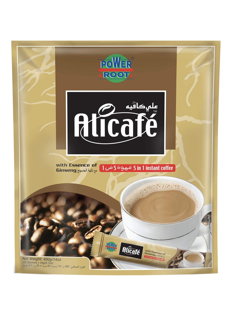 Alicafe Alicafé with Ginseng 5in1 Instant Coffee Pouch 20g (20 Sticks) - Image 1