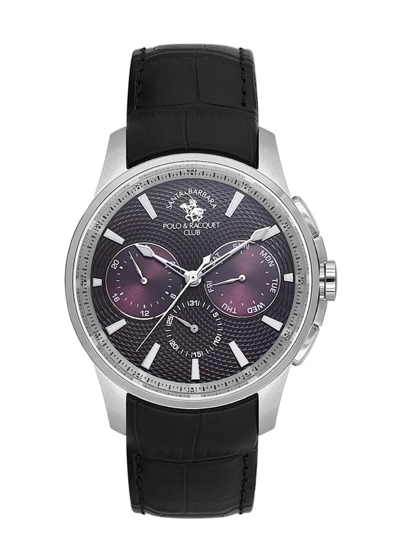 SANTA BARBARA POLO & RACQUET CLUB Santa Barbara Polo & Racquet Club - Legend Men's Watch | Leather Band with Steel Case | Analog | Round Dial | Mineral Glass | Japanese Quartz | Water Resistance 50 Meters