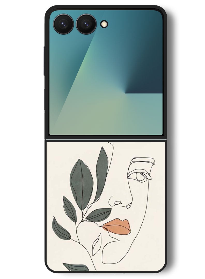 Theodor Case Compatible with Samsung Galaxy Z Flip 7 - 6.9 Inch Protection Shockproof Bumper Cover Girl Art - Image 1