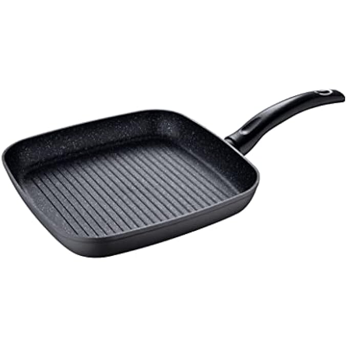 بيرجنر مقلاة شواء من الألومنيوم المطروق من أوريون مقاس 28×28 سم، لون رمادي، قاعدة حثية، طلاء رخامي غير لاصق، Bg35850Gy - Image 1