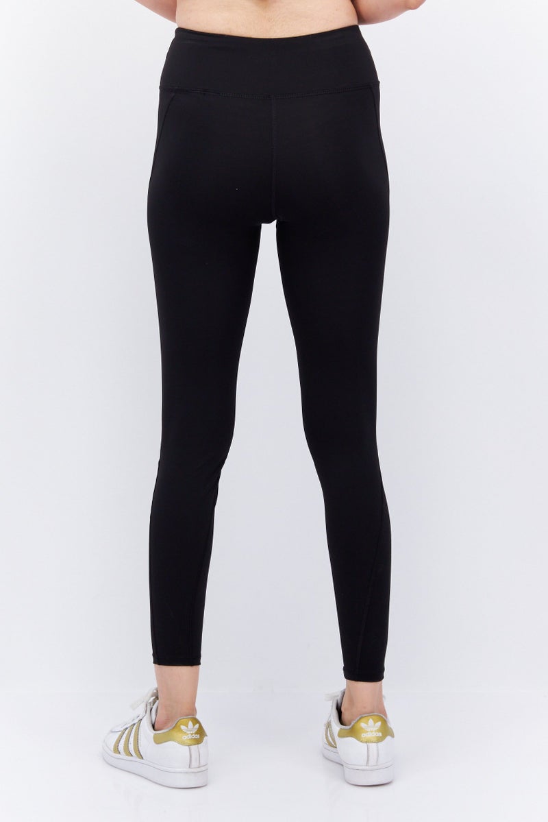 H&M Women Tight Fit Pull-On Training Tights, Black  - Image 2