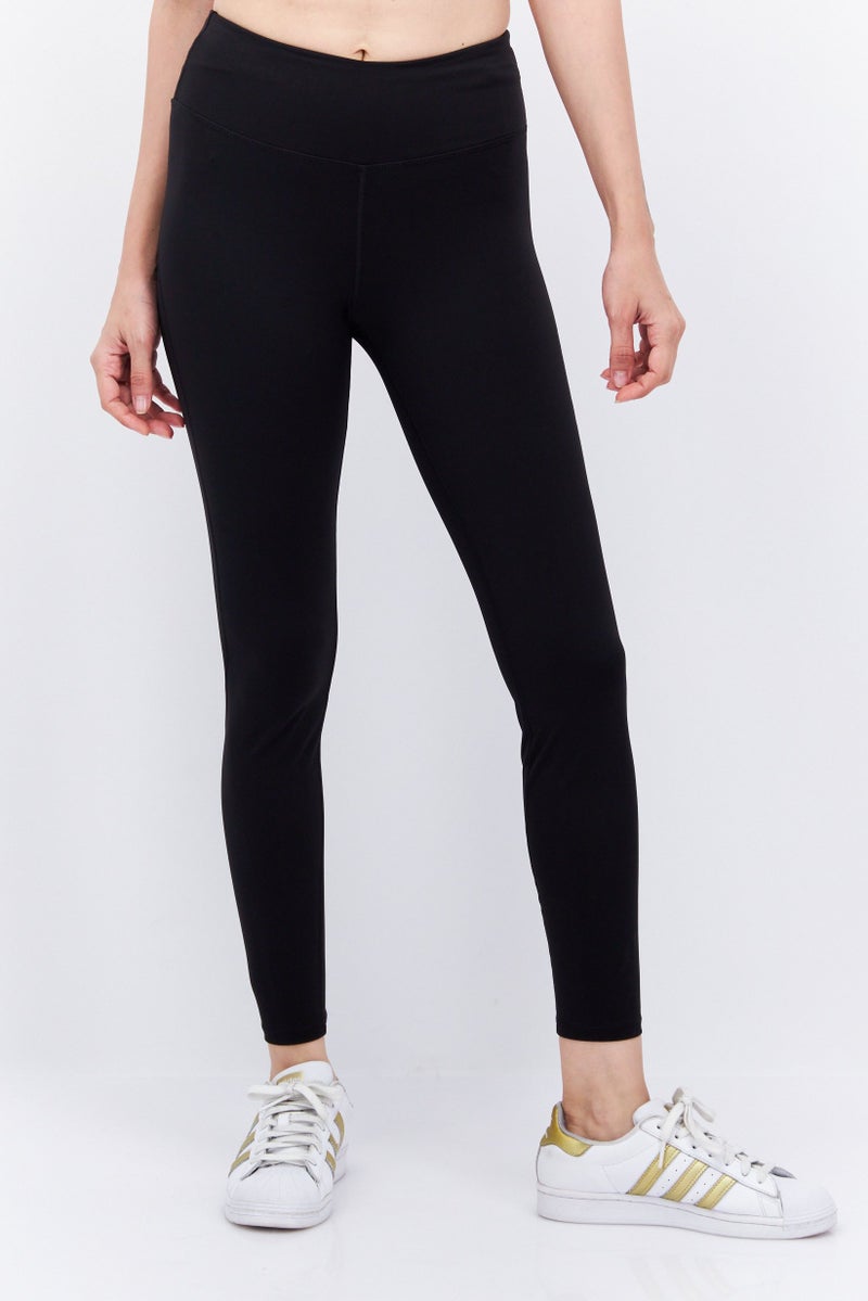 H&M Women Tight Fit Pull-On Training Tights, Black  - Image 1
