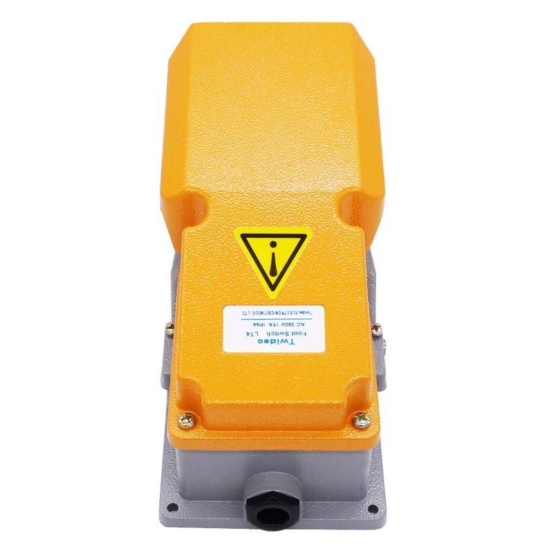 Twidec /AC 380V 15A Heavy Duty Foot Switch SPDT NO NC Electric Pedal Momentary Foot Pedal Switch with Foot Guard Aluminum Case LT-4 - Image 3