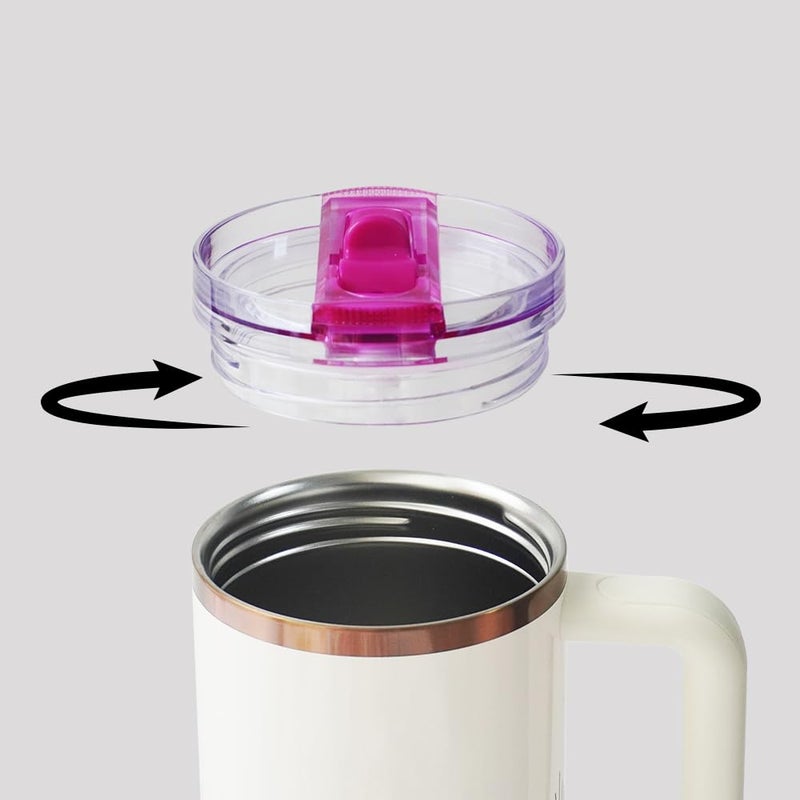 Dreamfocus 30 oz Leak Proof Flip Straw Lid Replacement for Stanley 30 oz Quencher H2.0 and ProTour Tumbler - Image 4