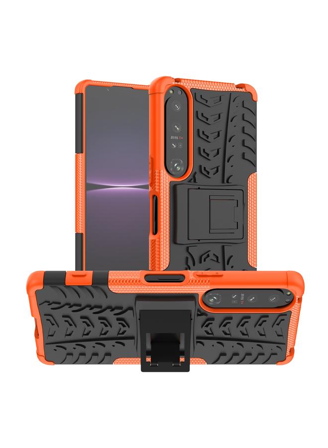 The Bros Case For Sony Xperia 1 IV Tire Texture TPU + PC Phone Case with Holder
