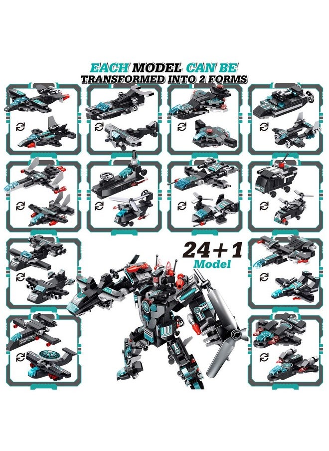 LUKAT Robot Building Toys for Boys Age 6 7 8 9 10 11 Year Old, 577 PCS STEM Toy Kit, 25-in-1 Building Bricks Educational Construction Set Engineering Toys, Activities Learning Gift for Kids