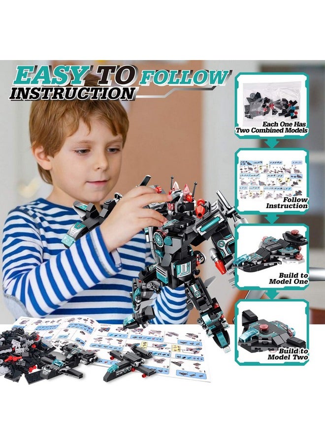 LUKAT Robot Building Toys for Boys Age 6 7 8 9 10 11 Year Old, 577 PCS STEM Toy Kit, 25-in-1 Building Bricks Educational Construction Set Engineering Toys, Activities Learning Gift for Kids