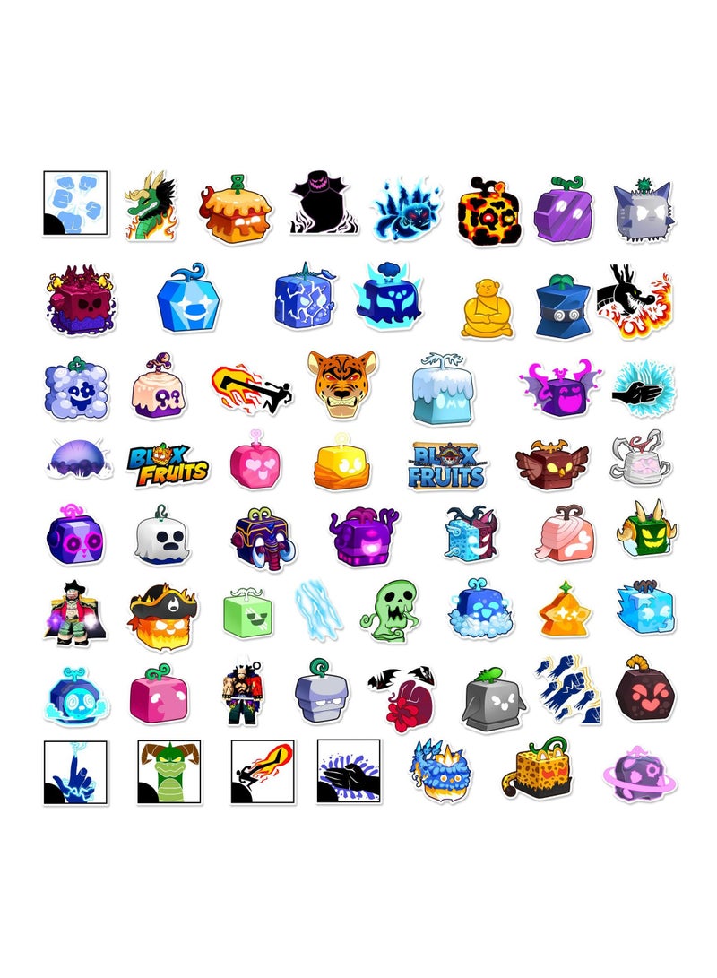 50 قطعة ملصقات فواكه بلوق لطيفة من الفينيل مقاومة للماء للأطفال والمراهقين للبنات والأولاد زجاجة ماء، لابتوب، هاتف، كمبيوتر، قيثارة، دفتر ملاحظات، لوح تزلج - Image 2