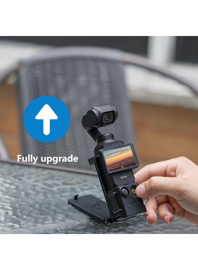 Sunnylife حامل مغناطيسي مخصص متوافق مع DJI Osmo Pocket 3، ملحقات Pocket3 المحسّنة، مشبك مغناطيسي لحامل الحالة على المكتب، السطح العمودي، مقبض قابل للتعديل بزاوية 180°، مع 2 واقي عدسة + 2 واقي شاشة LCD - Image 1