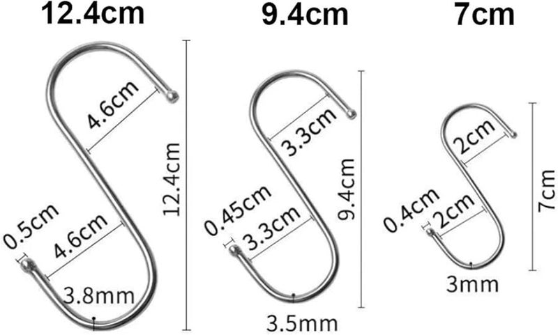 2Pcs Silver Stainless Steel Hooks 9 4cm Kitchen Bathroom Organizer - Image 3