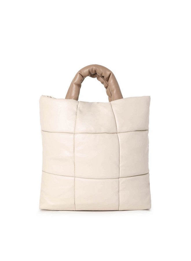 Haute Sauce Women beige quilted tote bag (HSHB1275) - Image 1