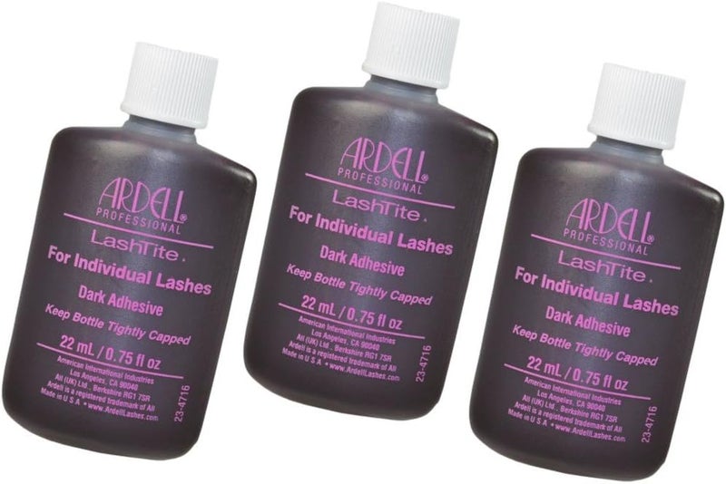 Ardell Lashtite Eyelash Adhesive Glue-Dark For Individual Lashes USA - Size 0.75 fl oz / 22ml (Pack 3) Flexible usage build - Image 1