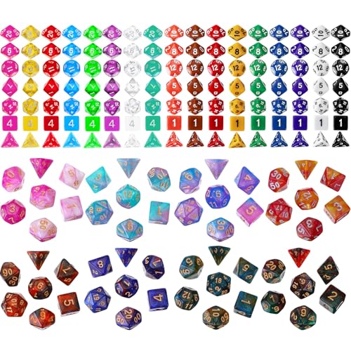 Yilloog 168 Pcs Dice Sets Bulk Polyhedral Dice Bulk with Drawstring Bag Multi Role Playing Table Game D4 D6 D8 D10 D12 D20 Classic Style - Image 5