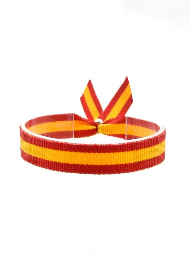 BDM Men's and women's fabric bracelet with the flag of Spain and adjustable closure, car hanger, bag, backpack... 10 mm - Image 1