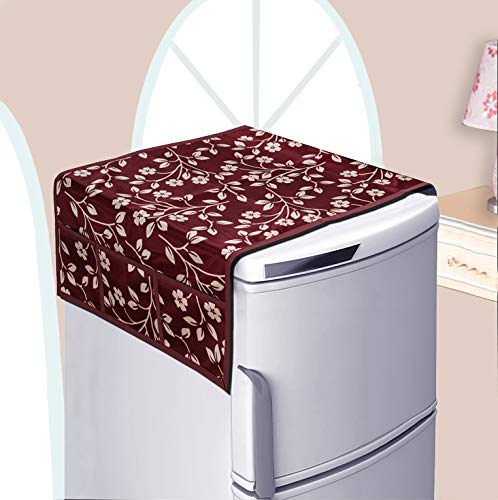 KANUSHI Industries® Fridge Covers/Refrigerator Cover +1 Pc Front Load Automatic Washing Machine Cover (Color- Maroon)(FRI+WASMAC-Front-Maroon-Raj) - Image 2