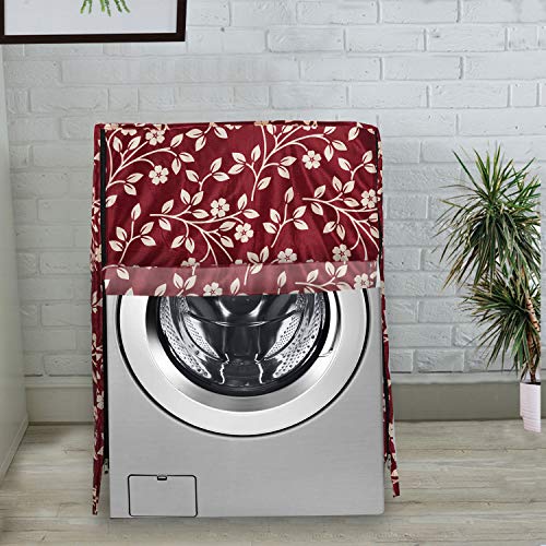KANUSHI Industries® Fridge Covers/Refrigerator Cover +1 Pc Front Load Automatic Washing Machine Cover (Color- Maroon)(FRI+WASMAC-Front-Maroon-Raj) - Image 3