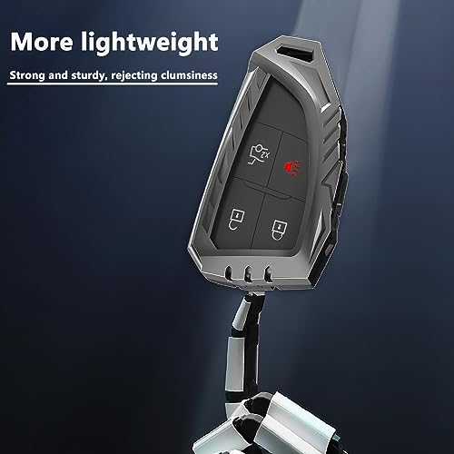 SLAKNOK for Chevy Key Fob Cover with Keychain,Zinc Alloy Protection Key Case Compatible with 2021 2022 2023 Chevy Suburban Silverado Tahoe GMC Yukon Sierra 1500 Buick Key Shell Accessories - Image 5