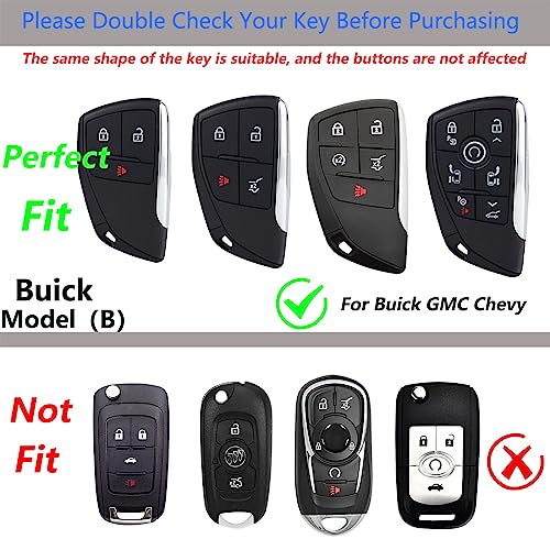 SLAKNOK for Chevy Key Fob Cover with Keychain,Zinc Alloy Protection Key Case Compatible with 2021 2022 2023 Chevy Suburban Silverado Tahoe GMC Yukon Sierra 1500 Buick Key Shell Accessories - Image 2
