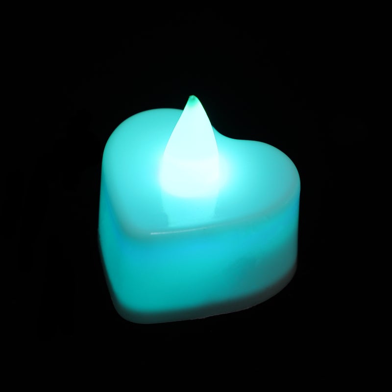 24pcs Heart Shape Candle Colorful Candle Lamps Decorative Candle Lights - Image 5