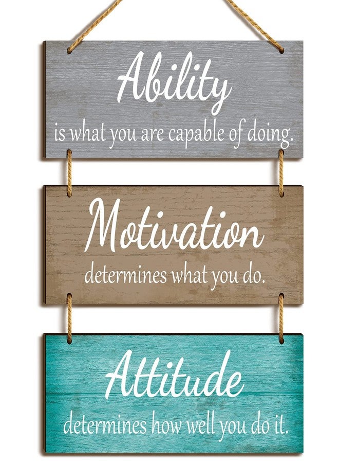 Jetec Office Wall Decor Inspirational Rustic Wall Decor Office Decor Motivational Wall Plaques with Sayings Wooden Wall Hangings Ability Sign Bathroom Decor for Home Office Wall Art (Bright Color) - Image 1