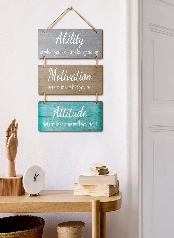 Jetec Office Wall Decor Inspirational Rustic Wall Decor Office Decor Motivational Wall Plaques with Sayings Wooden Wall Hangings Ability Sign Bathroom Decor for Home Office Wall Art (Bright Color) - Image 5